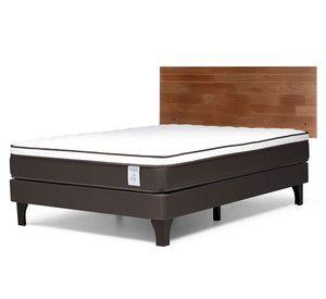Cama europea 2 plazas New Style 4 plus + respaldo Tabor café