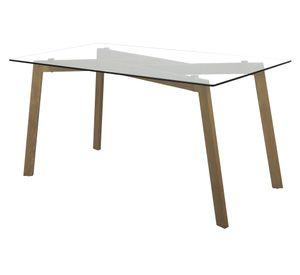 Comedor 4 sillas Domi cubierta vidrio 76x150x80 cm