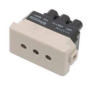 Modulo enchufe hembra 2 p+t 10 a matix beige Bticino