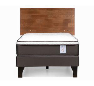 Cama europea 1 plaza New Style 4 plus + respaldo Tabor café