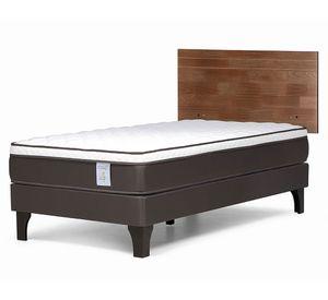 Cama europea 1 plaza New Style 4 plus + respaldo Tabor café