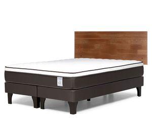 Cama europea 2 plazas New Style 4 plus base dividida + respaldo Tabor café