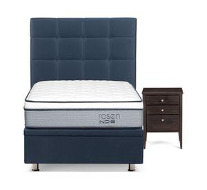 Boxet Indie 1 Plaza Base Normal + Respaldo Issey Azul y velador