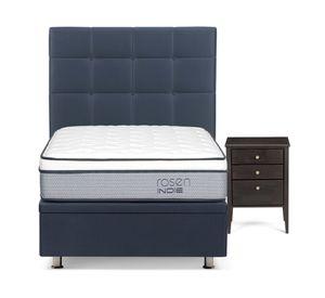 Boxet Indie 1.5 plazas + respaldo Issey azul + velador