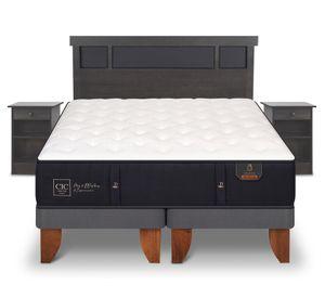Cama europea King Premium + Set Dublin azul/gris