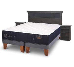 Cama europea King Premium + Set Dublin azul/gris