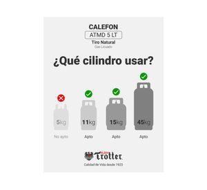 Calefont ionizado tiro natural 7 lt gas licuado ATMD Albin Trotter