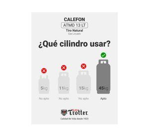 Calefont ionizado tiro natural 13 lt gas licuado ATMD Albin Trotter