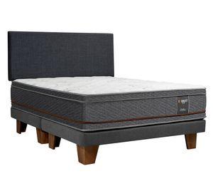 Cama europea King Everest Cooper base dividida + respaldo