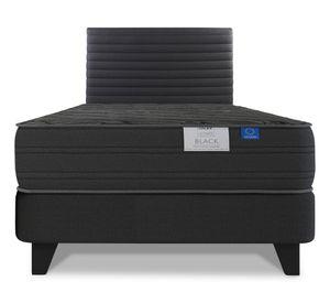 Cama europea Black 1.5 plazas + respaldo Modern