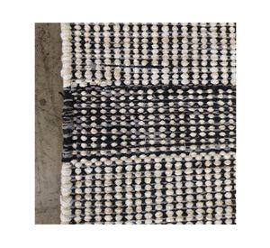 Alfombra grande Kalu algodón negro 160x230 cm