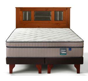 Cama europea Máximo Cobre 2 plazas box base dividida + respaldo Lorraine