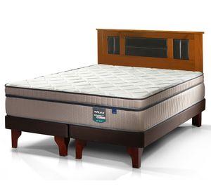 Cama europea Máximo Cobre 2 plazas box base dividida + respaldo Lorraine
