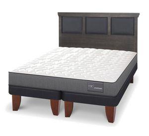 Cama europea king Anatomic patas + respaldo Torino gris