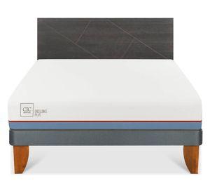 Cama europea 2 plazas Excellence Plus + respaldo Villarrica gris