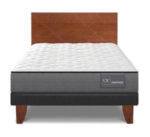 Cama europea 1.5 plazas Anatomic patas + respaldo Villarrica