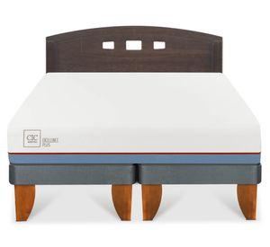Cama europea 2 plazas Excellence Plus base dividida + respaldo Gales gris