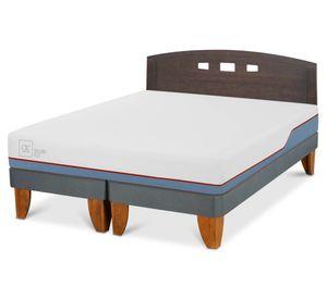 Cama europea 2 plazas Excellence Plus base dividida + respaldo Gales gris