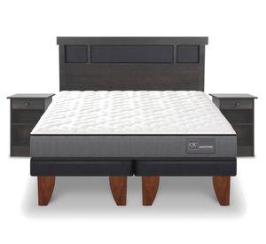 Cama europea 2 plazas Base Dividida Anatomic + Set Dublin gris