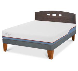 Cama europea 2 plazas Excellence Plus + respaldo Gales gris