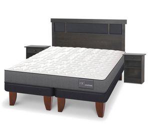 Cama europea 2 plazas Base Dividida Anatomic + Set Dublin gris