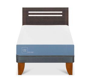 Cama europea 1.5 plazas Excellence +  Respaldo Múnich gris