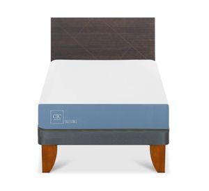 Cama europea 1.5 plazas Excellence +  Respaldo Villarrica gris