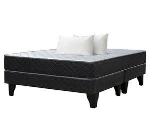 Cama europea Aura 2 plazas base dividida + pack almohadas