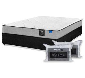 Cama americana Star 2 plazas base dividida + set almohadas