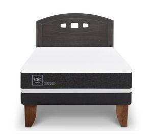 Cama europea 1.5 plazas Ortopedic +  Respaldo Gales gris