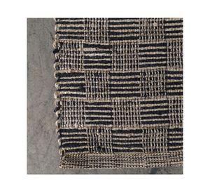 Bajada de cama Tibet yute negro 60x90 cm