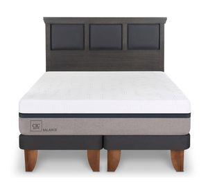 Cama europea King Balance + Respaldo Torino gris