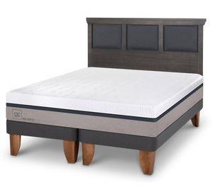 Cama europea King Balance + Respaldo Torino gris