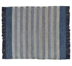 Alfombra grande Kalu algodón azul 200x300 cm