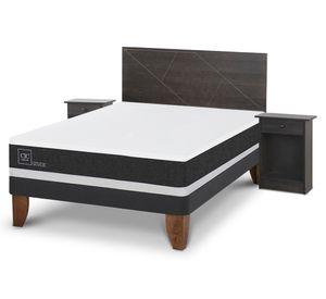Cama europea 2 plazas Ortopedic + Set Villarrica gris