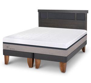 Cama europea King Balance + Respaldo Dublin gris