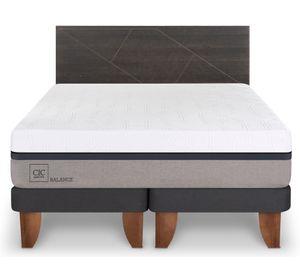 Cama europea King Balance + Respaldo Villarrica gris