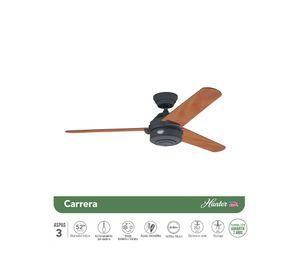 Ventilador de techo Carrera 52'' negro café 100 W