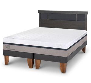 Cama europea 2 plazas Base Dividida Balance + Respaldo Dublin gris