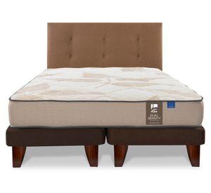 Cama europea Dual Sensity king base dividida + respaldo Royal café