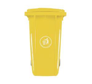 Basurero cuadrado amarillo 240 lt