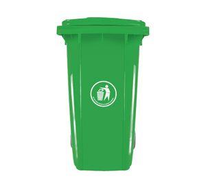 Basurero cuadrado verde 240 lt