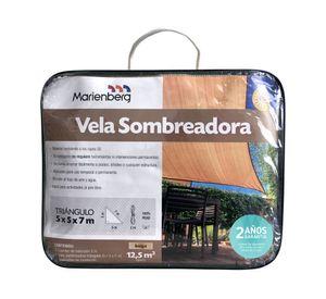 Vela sombreadora 5x5x7 m tri谩ngulo beige Marienberg