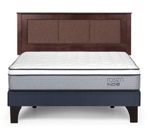 Cama europea Indie 2 plazas base normal + Respaldo Rachel