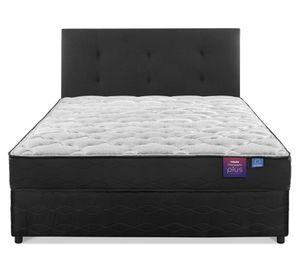 Cama americana Therapedic Plus 2 plazas base dividida + respaldo Royal negro