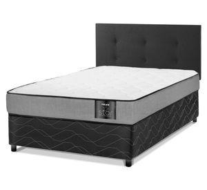 Cama americana Star 1.5 plazas + respaldo Royal negro