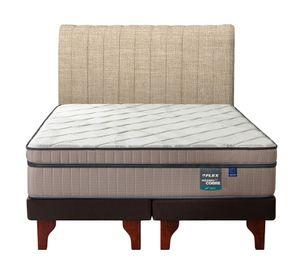 Cama europea Máximo Cobre king base dividida + respaldo Tubular beige