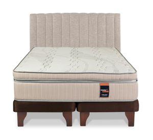 Cama europea Máximo Cobre king + base dividida respaldo tubular