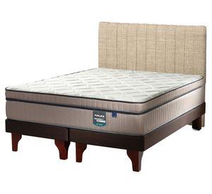 Cama europea Máximo Cobre king base dividida + respaldo Tubular beige