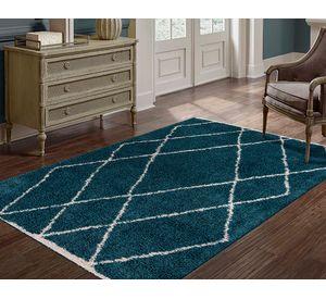 Alfombra shaggy Guiza turquesa 150x200 cm